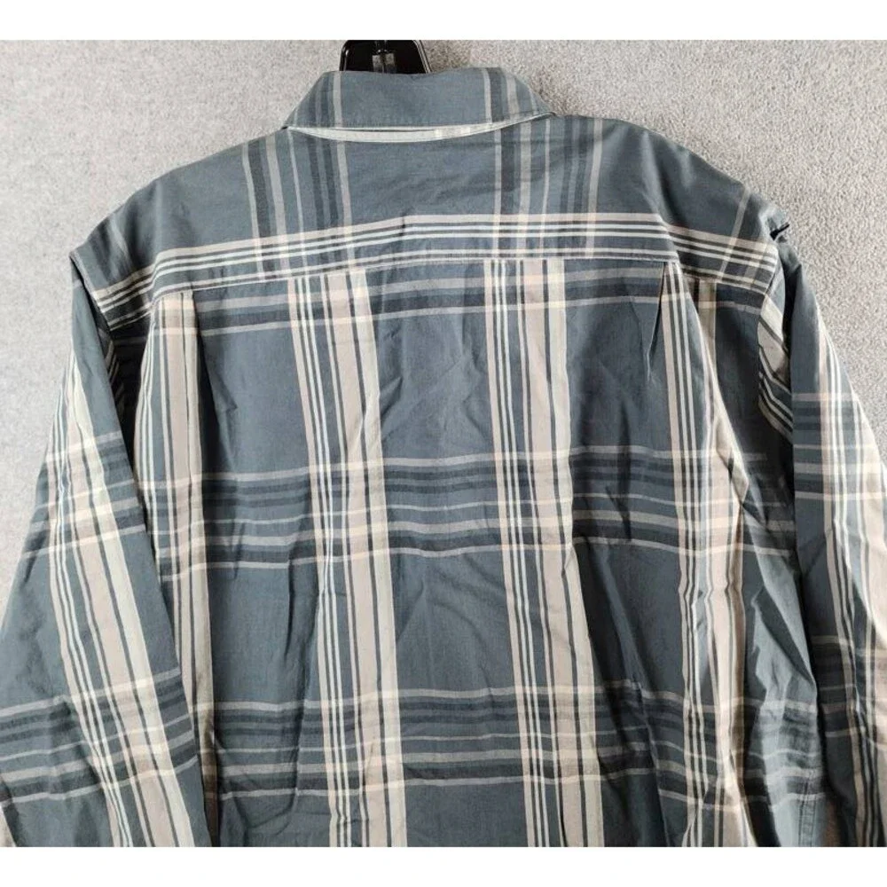 Vince Lorimer Plaid Long Sleeve Shirt Men's XL Harbor Blue Combo Button Closure